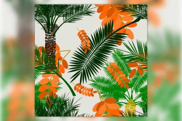A Date Palm Seamless Pattern for Graphics & Patterns