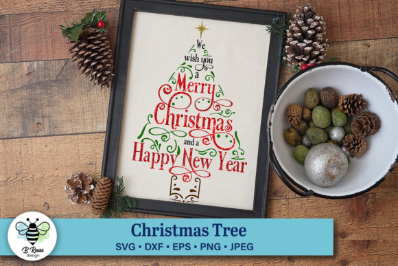 A Festive Tree-Shaped Christmas Embroidery Design