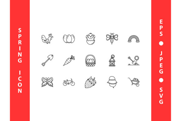 A Fresh, Clean Spring Icon Set for Modern Blog Graphics