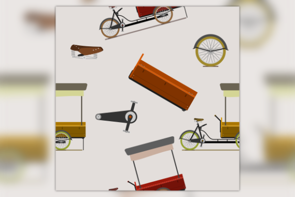 A Mobile Food Bike Shop Seamless Pattern for Playful Branding