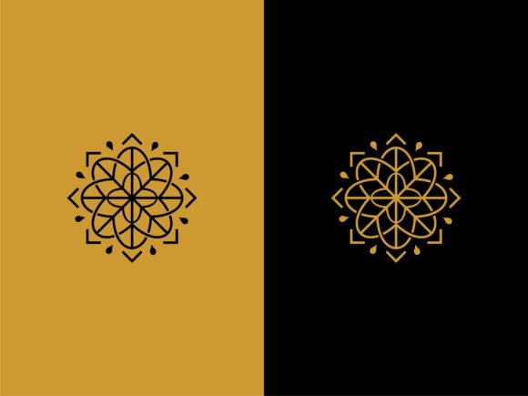 A Simple Flower Mandala Logo for Crafts and Business Graphics