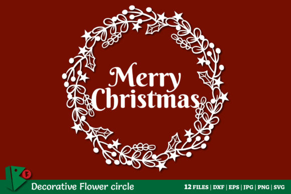 Flower Circle Cutting Crafts Graphics for Craft Products