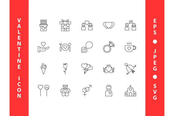 How a Line Style Valentine Icon Set Elevates Your Brand Graphics