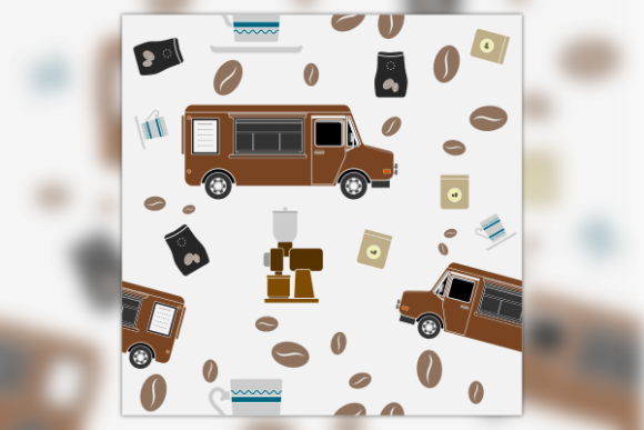 Reviewing a Coffee Van Pattern Graphic for Blog Design