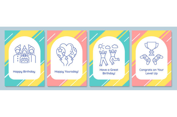 Reviewing the Celebrating Birthday Party Postcards Graphic Template