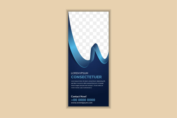 Ribbon Blue Vertical Banner: A Professional Design Asset Review