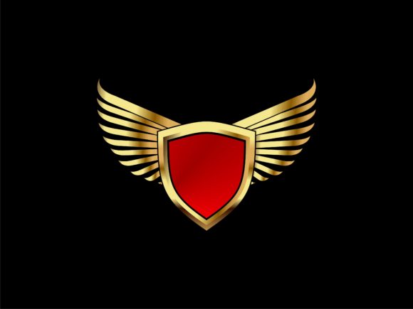 Shield and Gold Wings: A Logo Review for Graphics and Logos
